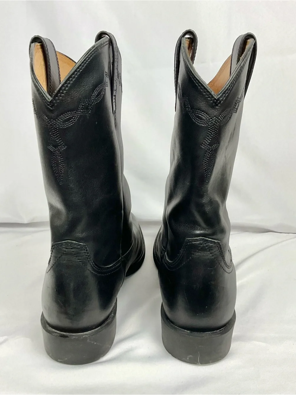 Ariat Heritage Roper Boots Leather Western Boots Men's Sz 10.5D Black Style 3501